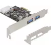 Delock PCI Express x1 karta na 2 x USB 3.2 Gen 1 Type-A, Low-Profile