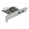Delock PCI Express x1 karta na 2 x USB 3.2 Gen 1 Type-A, Low-Profile