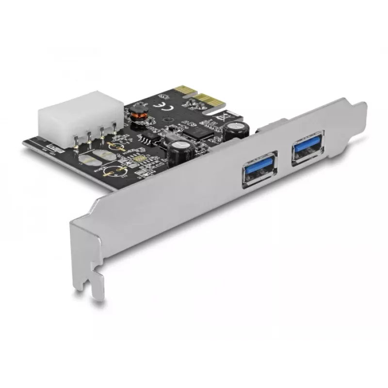 Delock PCI Express x1 karta na 2 x USB 3.2 Gen 1 Type-A, Low-Profile