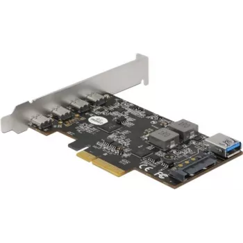 Delock PCI Express x4 karta na 4 x USB Type-C + 1 x USB Type-A - SuperSpeed USB 10 Gbps - Low Profile formát, USB radič