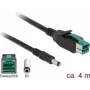 Delock Powered USB kábel - USB PlusPower (12V) konektor samec na DC 2,1/5,5mm konektor samec - 12V - 4m - čierny