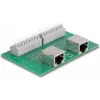 Delock RJ45 2 x konektor samica na 2 x svorkovnicu s tlačidlom pre DIN lištu (66994)