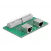 Delock RJ45 2 x konektor samica na 2 x svorkovnicu s tlačidlom pre DIN lištu (66994)
