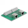 Delock RJ45 2 x konektor samica na 2 x svorkovnicu s tlačidlom pre DIN lištu (66994)