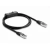 Delock RJ45 patch kábel Cat.6 F/UTP 1 m čierny s vypínačom