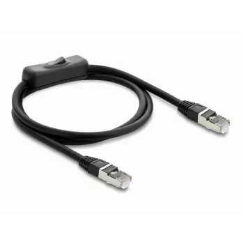 Delock RJ45 patch kábel Cat.6 F/UTP 1 m čierny s vypínačom