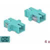 DeLOCK SC multimode OM3 optická spojka, Simplex, svetlomodrá, balenie 4 ks 85994