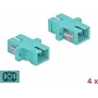 DeLOCK SC multimode OM3 optická spojka, Simplex, svetlomodrá, balenie 4 ks 85994
