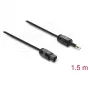 Delock TOSLINK kábel Mini TOSLINK 3,5-mm konektor samec na TOSLINK konektor samec, Ø 2,2 mm, 1,5 m, čierny
