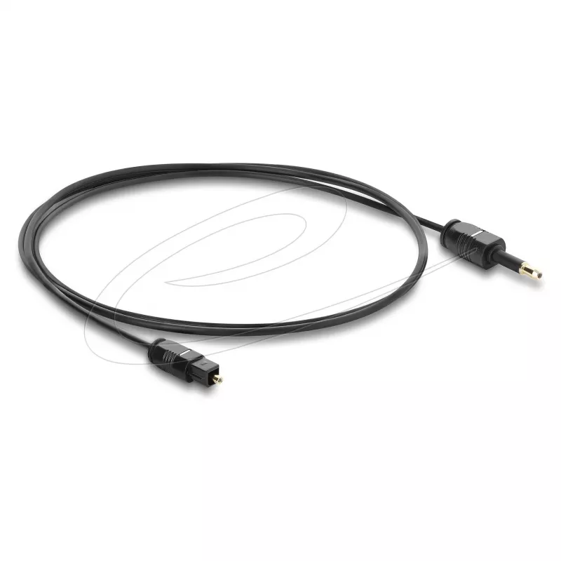 Delock TOSLINK kábel Mini TOSLINK 3,5-mm konektor samec na TOSLINK konektor samec, Ø 2,2 mm, 1 m, čierny