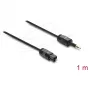 Delock TOSLINK kábel Mini TOSLINK 3,5-mm konektor samec na TOSLINK konektor samec, Ø 2,2 mm, 1 m, čierny