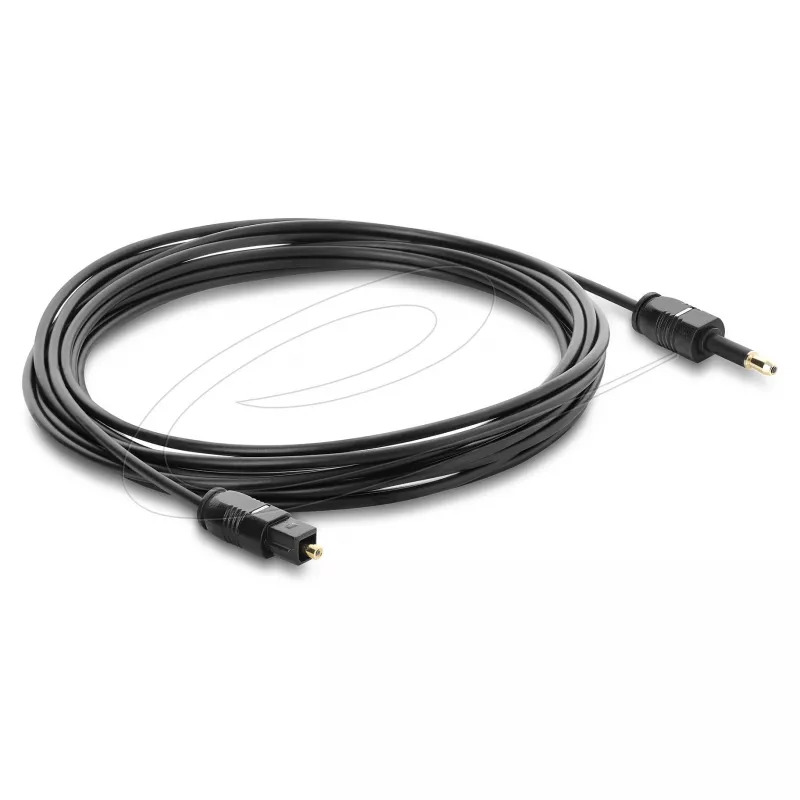 Delock TOSLINK kábel Mini TOSLINK 3,5-mm konektor samec na TOSLINK konektor samec, Ø 2,2 mm, 3 m, čierny