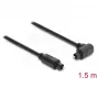 Delock TOSLINK digitálny optický audiokábel, 90° zahnutý na rovný, 1,5 m, 4 mm, čierny