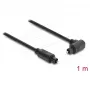 Delock TOSLINK optický audiokábel 1m - 90° zahnutý na rovný - 4mm - čierny