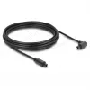 Delock TOSLINK optický audio kábel 5m, 90° zahnutý na rovný konektor, 4mm, čierny