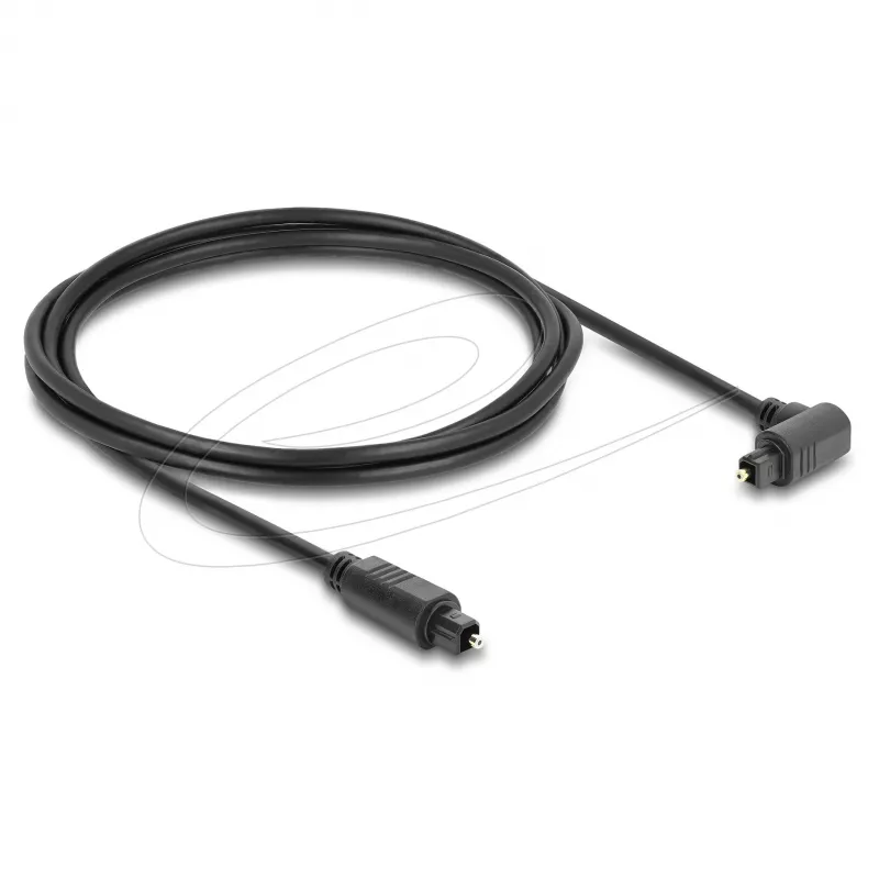 Delock TOSLINK optický audio kábel, 90° zahnutý na rovný, 3 m, čierny