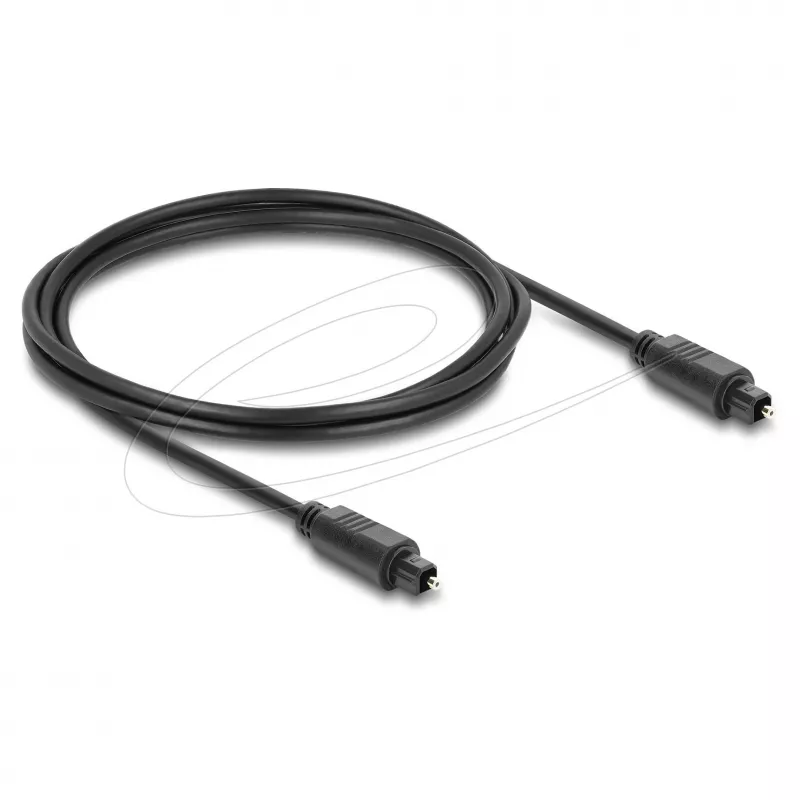 Delock TOSLINK optický audio kábel, konektor samec na konektor samec, 4 mm, 2 m, čierny
