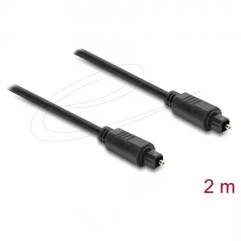 Delock TOSLINK optický audio kábel, konektor samec na konektor samec, 4 mm, 2 m, čierny