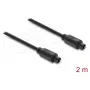 Delock TOSLINK optický audio kábel, konektor samec na konektor samec, 4 mm, 2 m, čierny