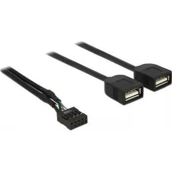 Delock USB 2.0 pin-header na 2 x Type-A konektor samica adaptérový kábel 40 cm 83823