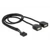 Delock USB 2.0 pin-header na 2 x Type-A konektor samica adaptérový kábel 40 cm 83823