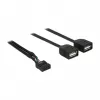 Delock USB 2.0 pin-header na 2 x Type-A konektor samica adaptérový kábel 40 cm 83823