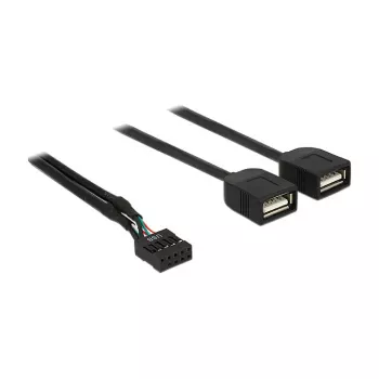 Delock USB 2.0 pin-header na 2 x Type-A konektor samica adaptérový kábel 40 cm 83823