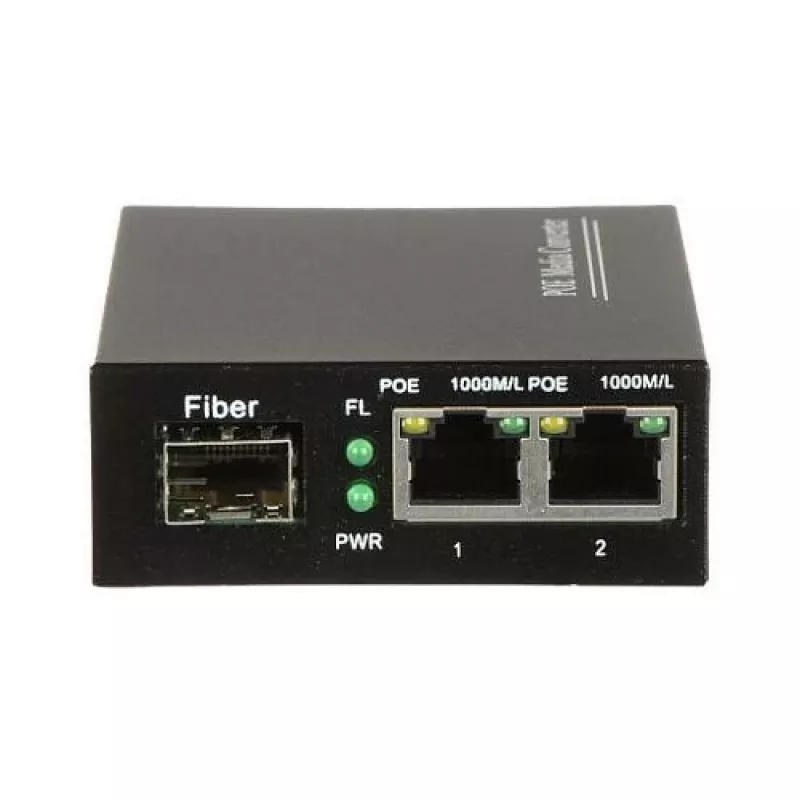 DELTA SPS-2P/1SFP Priemyselný PoE+ switch, 2 Gigabit RJ45 + 1 SFP, 60W rozpočet, DIN lišta