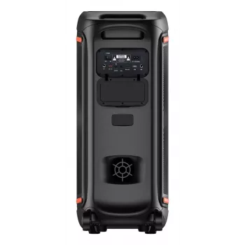 Denver BPS-470 Bluetooth párty reproduktor s karaoke, 2000W PMPO, 20W RMS, LED svetlá, FM rádio, TWS, vrátane mikrofónu, čierny