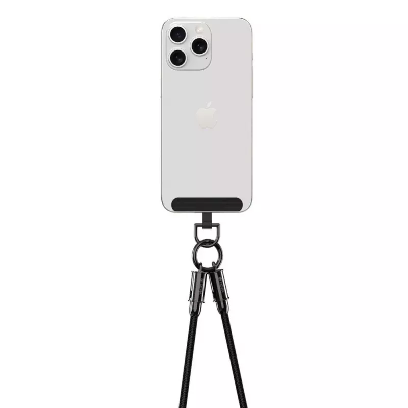 Devia 2-in-1 USB-C na Lightning kábel lanyard 1,2m 27W čierny