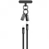 Devia 2-in-1 USB-C na Lightning kábel lanyard 1,2m 27W čierny