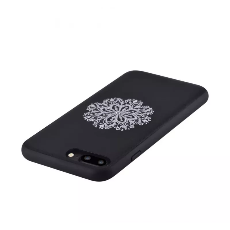 Devia Apple iPhone 7 Plus/8 Plus puzdro s kvetinovou výšivkou čierna