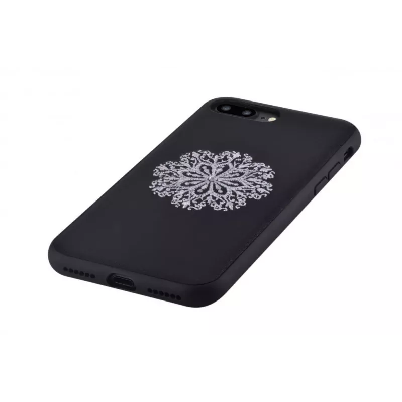 Devia Apple iPhone 7 Plus/8 Plus puzdro s kvetinovou výšivkou čierna