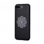 Devia Apple iPhone 7 Plus/8 Plus puzdro s kvetinovou výšivkou čierna