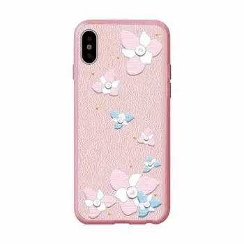 Devia Apple iPhone X Flower Embroidery puzdro Lanya čierna