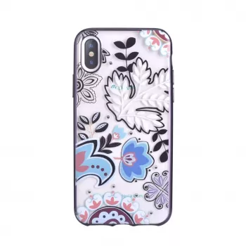 DEVIA Crystal Bloosom puzdro pre Apple iPhone X / XS - strieborné