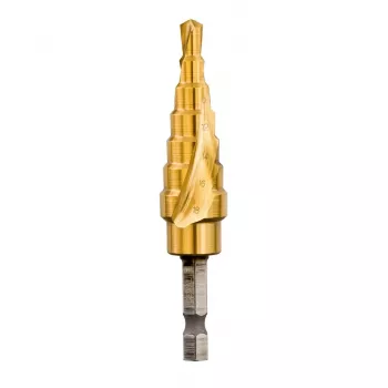 DEWALT DT5027-QZ HSS stupňovitý vrták 4-12 mm, 9 stupňov, TiN povlak, šesťhranná stopka