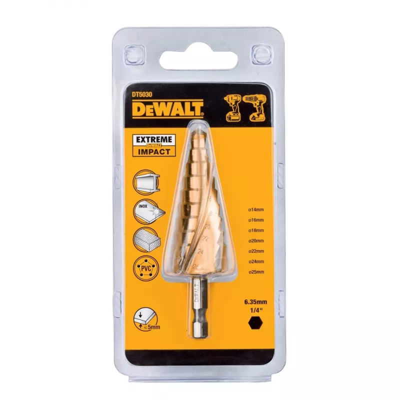 DeWALT DT5030-QZ stupňový vrták 4-12 mm HSS šesťhranná stopka