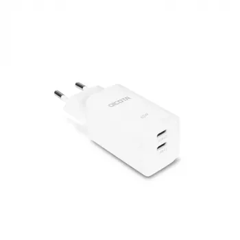 DICOTA 2-portová GaN nástenná nabíjačka 45W, Dual USB-C, biela