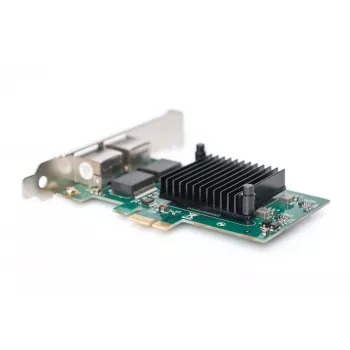 DIGITUS 2-portová Gigabit Ethernet sieťová karta, RJ45, PCI Express, čipset Intel I210-AT (DN-1013-2)