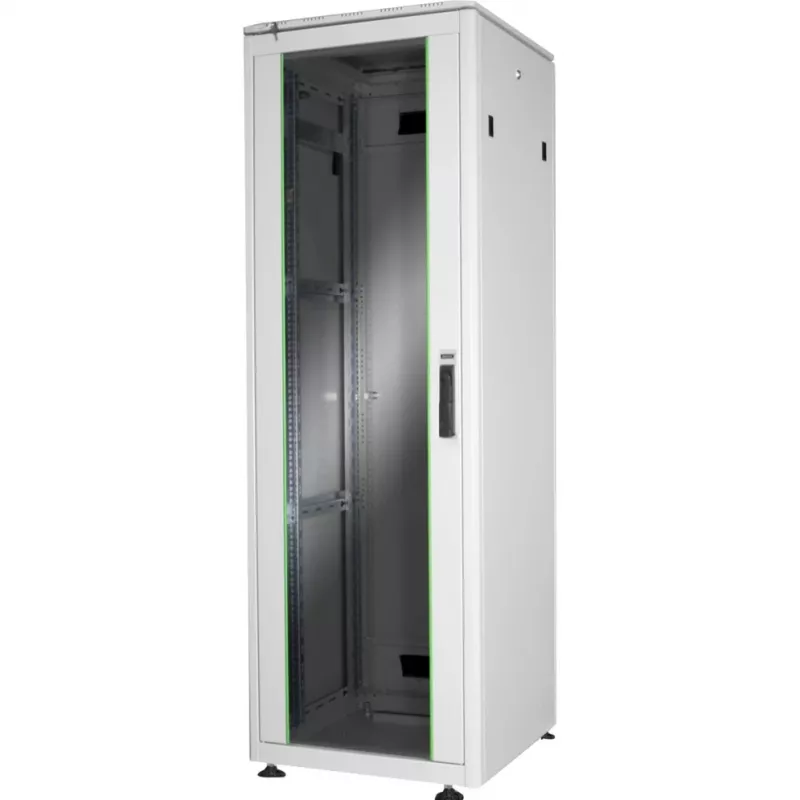 DIGITUS 36HE Unique sieťový rozvádzač 600x600mm sklenené dvere sivý