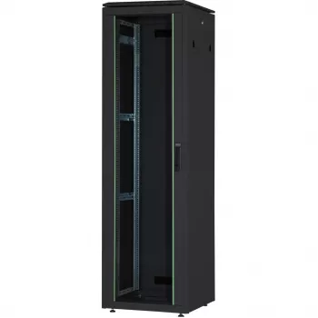 DIGITUS 42HE Unique Sieťový rozvádzač 600x600mm sklenené dvere čierna