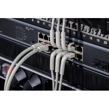 DIGITUS CAT 6A F/FTP uhlový RJ-45 patch kábel, meď, 0,3 m, sivá, 10-kusové balenie