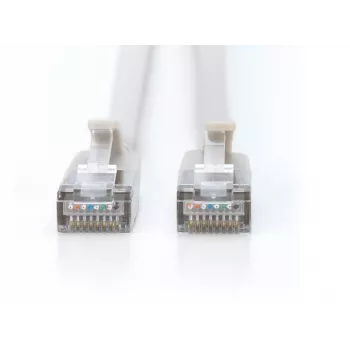 DIGITUS CAT 6A F-FTP Slim patch kábel, 1 m, sivý, balenie 10 ks, LSZH, 10Gbps