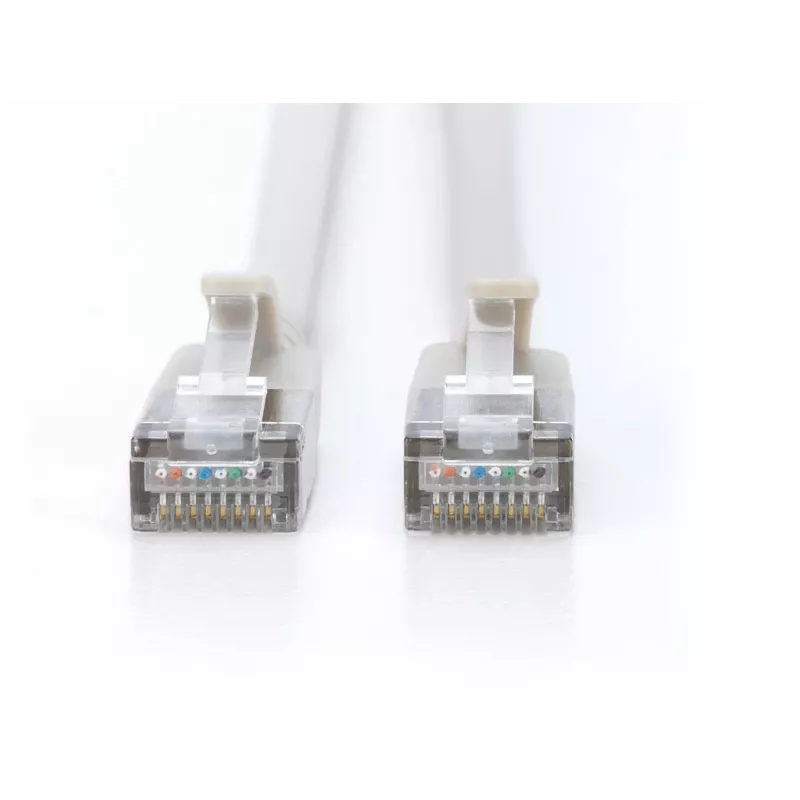 DIGITUS CAT 6A F-FTP Slim patch kábel, 1 m, sivý, balenie 10 ks, LSZH, 10Gbps