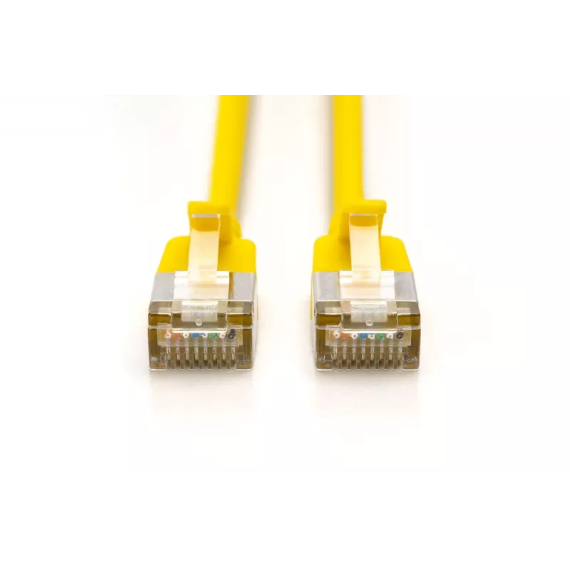 DIGITUS DK-1632-A-020S-Y-10 CAT 6A F/FTP tenký prepojovací kábel (10 ks), 2 m, LSZH, meď, 10 Gbps, žltý