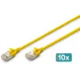 DIGITUS DK-1632-A-020S-Y-10 CAT 6A F/FTP tenký prepojovací kábel (10 ks), 2 m, LSZH, meď, 10 Gbps, žltý