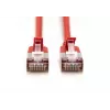 DIGITUS CAT 6A F-FTP Slim patch kábel, 5 m, červený, balenie 10 ks