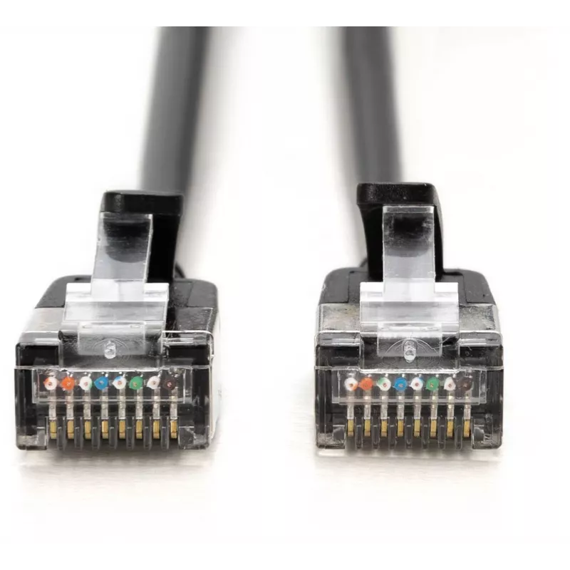 DIGITUS CAT 6A F/FTP Slim patch kábel, 5m, čierny, balenie 10 ks, LSZH