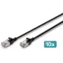 DIGITUS CAT 6A F/FTP Slim patch kábel, 5m, čierny, balenie 10 ks, LSZH